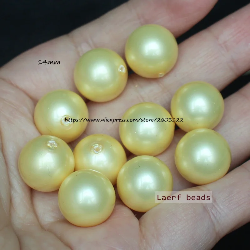 Half Drilled Shell Pearl Round beads 8-20mm 4pcs ,For DIYJewelry making! Mixed wholesale for all items !