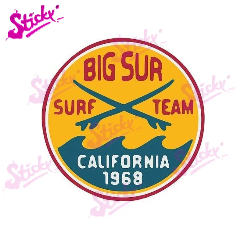 STICKY Surfer Beach Surfboard Hippie Loose Oldtimer Badge Brand Car Sticker Decal for Bicycle Motorcycle Accessories Helmet