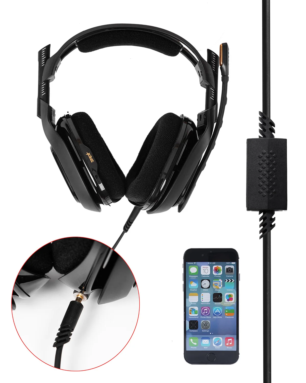 Сменный аудиокабель Ps4 для наушников Logitech ASTRO A10 A40, прочный, черный