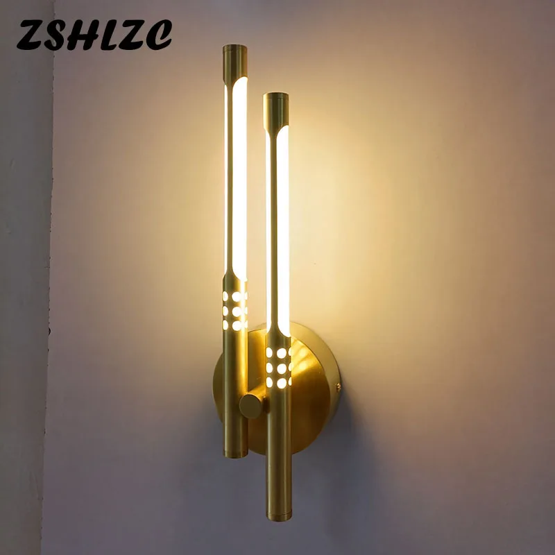 

Modern LED Copper Wall Light Bedside Light Black Gold for Bedroom Corridor Aisle Reading Stair TV Backfround Fixture AC110V 220V