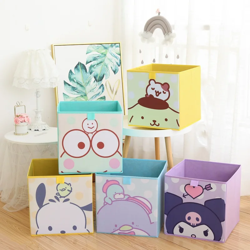 

13 inch Collapsible Cube Cartoon Storage Box Fabric Children's Toys And Clothes Organizer Boxs for Home Closet Organizer Drawers