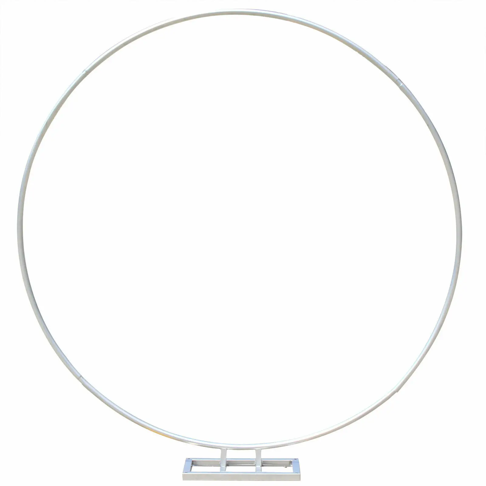 1.5M Round Wedding Arch Metal Background Stand with Base Backdrop for Decoration Silver
