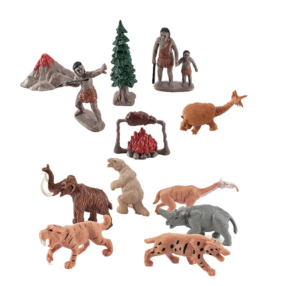 Simulation Primitive People Models Prehistoric Life Of Forest Hunting Animal Model Scene Caveman Kid Hand-made Sand Table