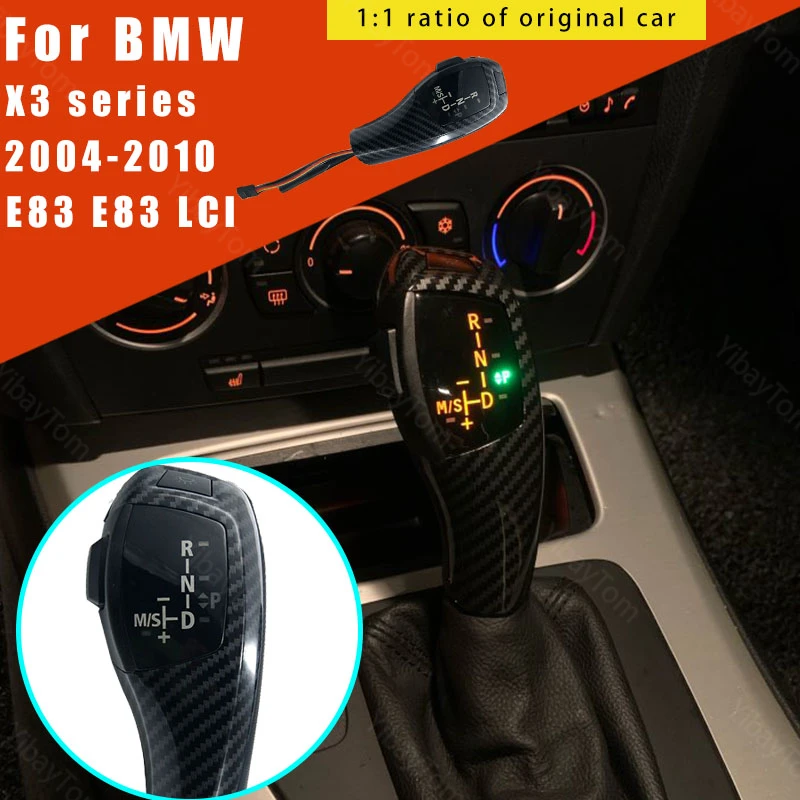 

Modified Pre-facelift Accessories Car-styling Black Led Gear Shift Knob Carbon Fiber Pattern LHD for BMW X3 E83 LCI 2004-2010