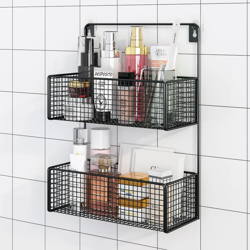 Punch-Free Bathroom Storage Rack  Shower Bathroom Toilet Storage Rack Washstand Wall Mounted Products Complete Collection