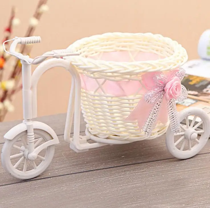 

Tricycle Bike Design Flower Basket Storage Container for Flower Plant Fleur Vase Home Party Weeding Decoration Wholesale