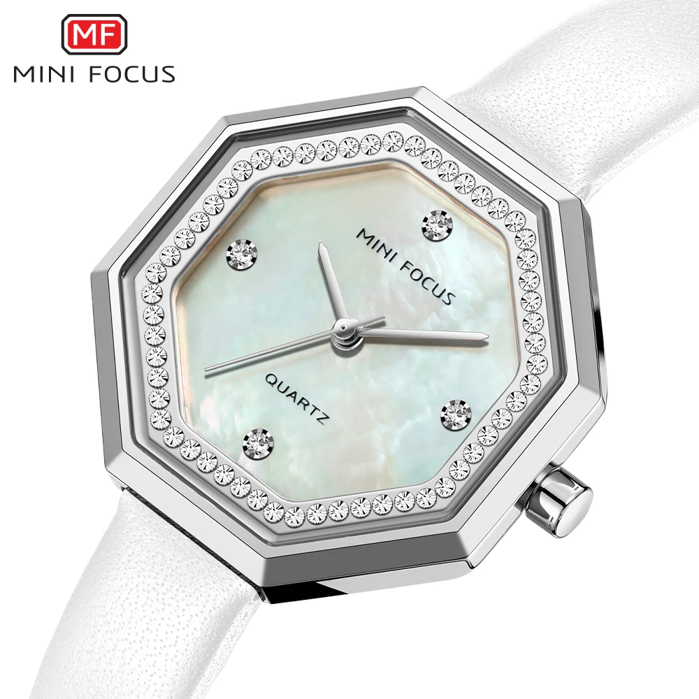 MINI FOCUS Women Watch Unique design Top Luxury Brand Genuine Leather Strap Reloj Mujer Luxury Quartz Ladies Watch Montre Femme