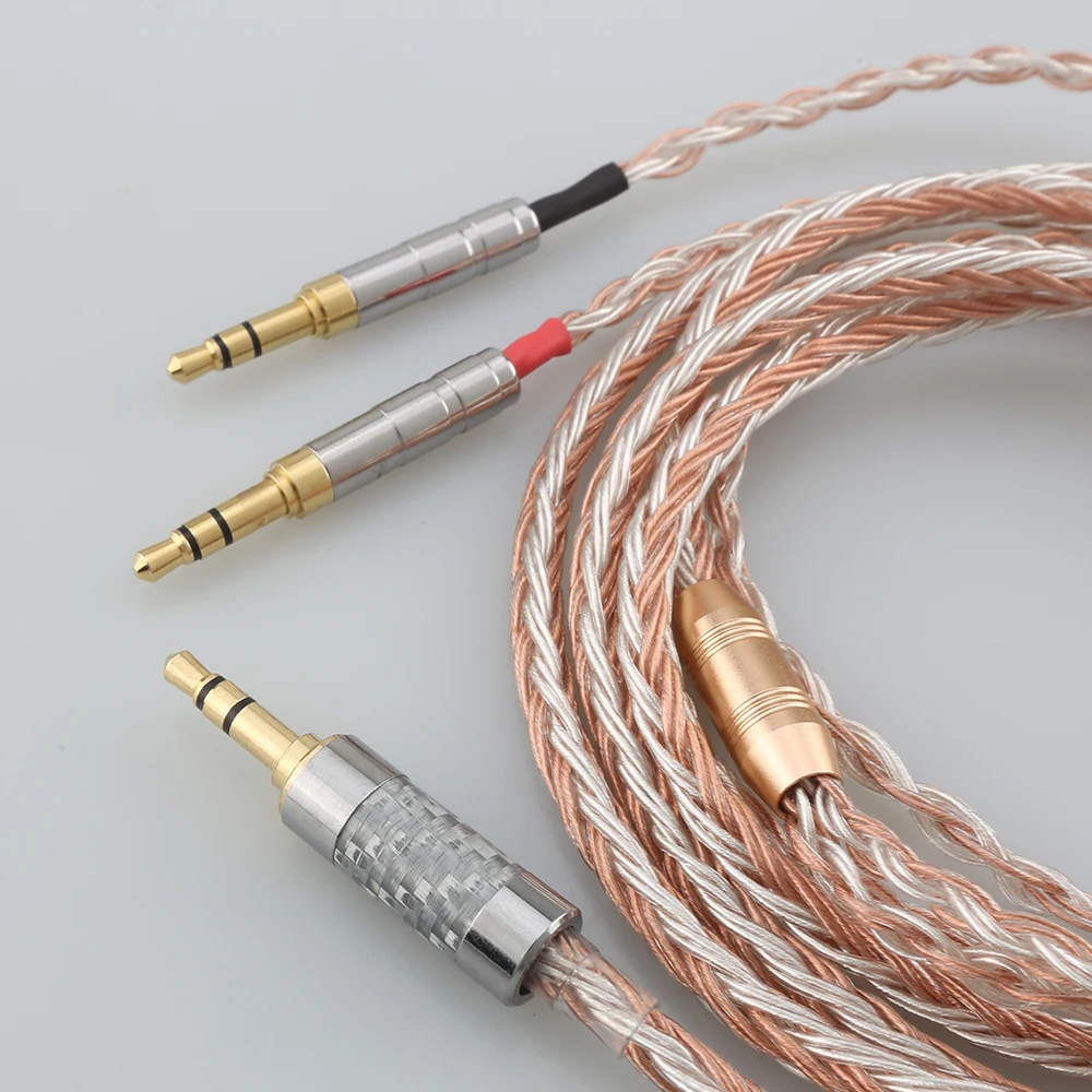 HiFi 2.5/3.5mm 4.4mm XLR 16 Core OCC Silver Plated Earphone Cable For Hifiman Sundara Ananda HE1000se HE6se he400i he400se Arya