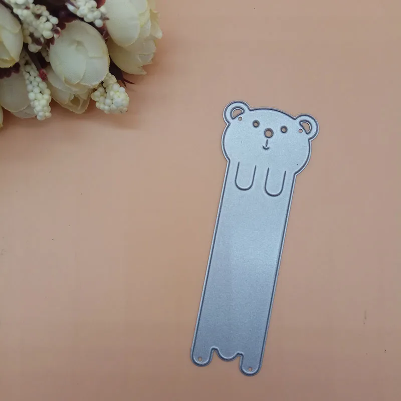 Cartoon cute Bear Animal Lable Tag Bookmark  New Cutting Dies Scrapbooking Dies Metal Stamps and die for Card Making DIY