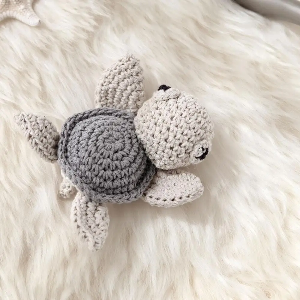 Handmade Crochet Cotton Tortoise DIY Baby Pacifier Chain Accessories Infant Newborns Teether Toy Gifts Baby stroller ornaments