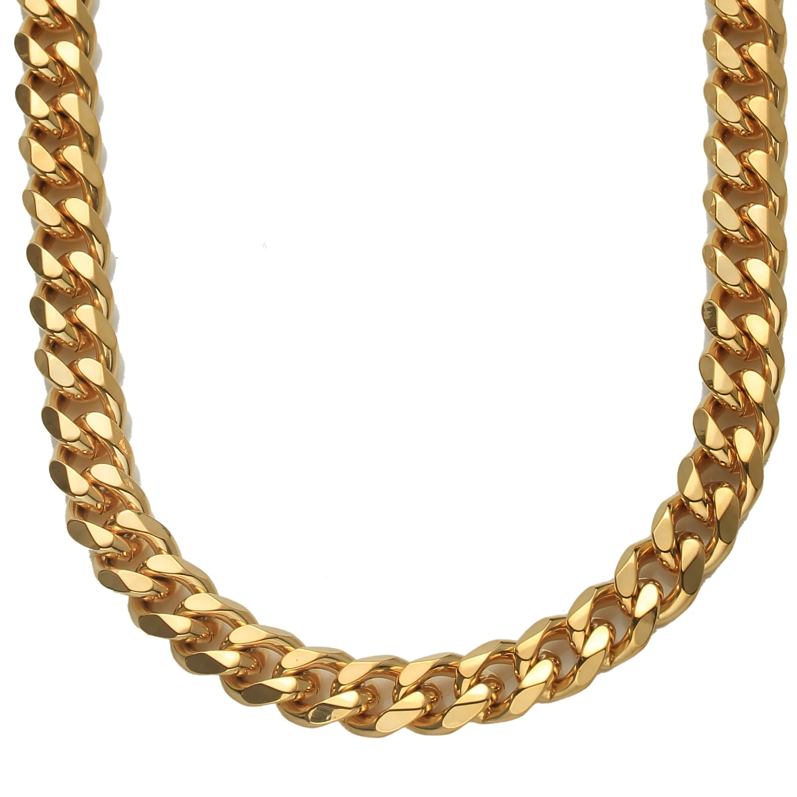 Cuban Link Chain Necklace For Men Women Fashion Choker Gift Gold Color 316L Stainless Steel Jewelry 8/10/12/15mm 7-40inch