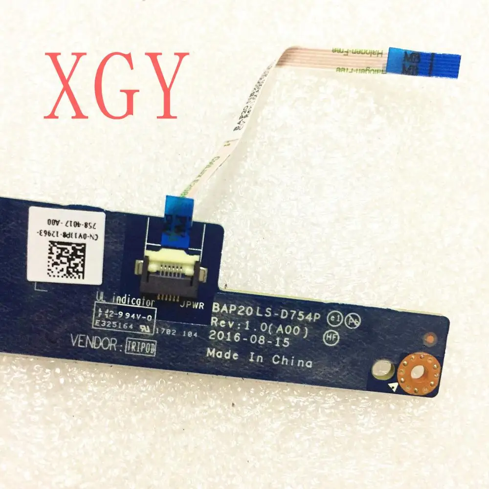 Original LS-D754P NBX00020B00 GENUINE FOR DELL POWER BUTTON BOARD FOR ALIENWARE 17 R5 P31E (CA44) 100% test OK