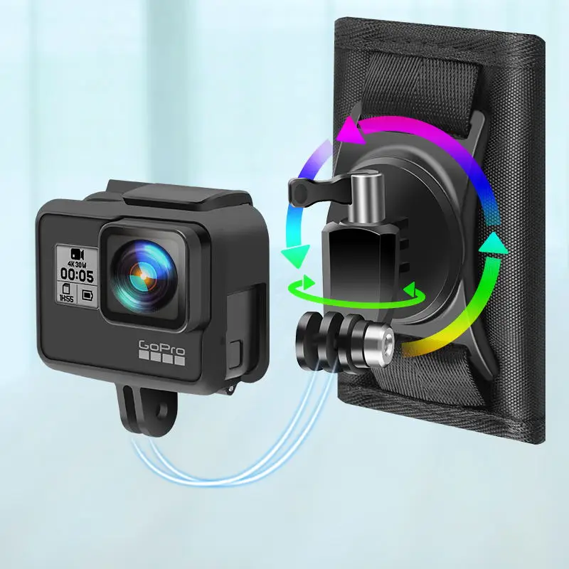 Clownfish rápido anexar mochila saco clipe fivela para xiaomi yi 4k mijia gopro hero 578911 sjcam sj5000 sj6/8/9 pro/max h9r câmera