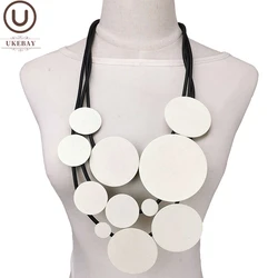 UKEBAY New Wooden Pendant Necklaces Bohemia Design Gothic Rubber Jewelry Female Luxury Necklace Handmade Gift Wedding Jewellery