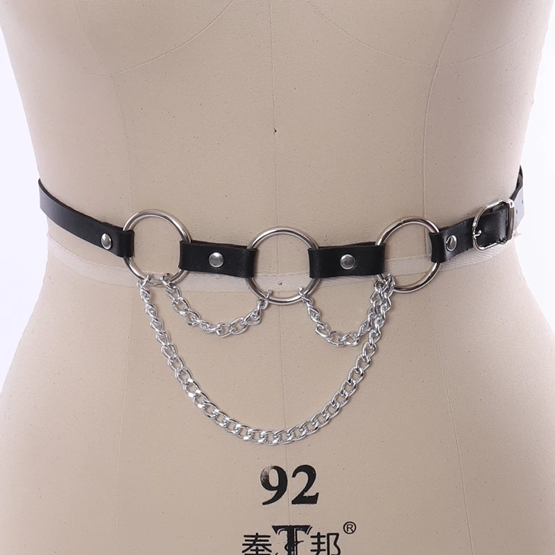 Sexy Waist Chain Body Harness Jewellery Sandy Beach Goth Belly Dance Leather O-Chain Abdomen Bondage Belt Trendy Fashion Gift