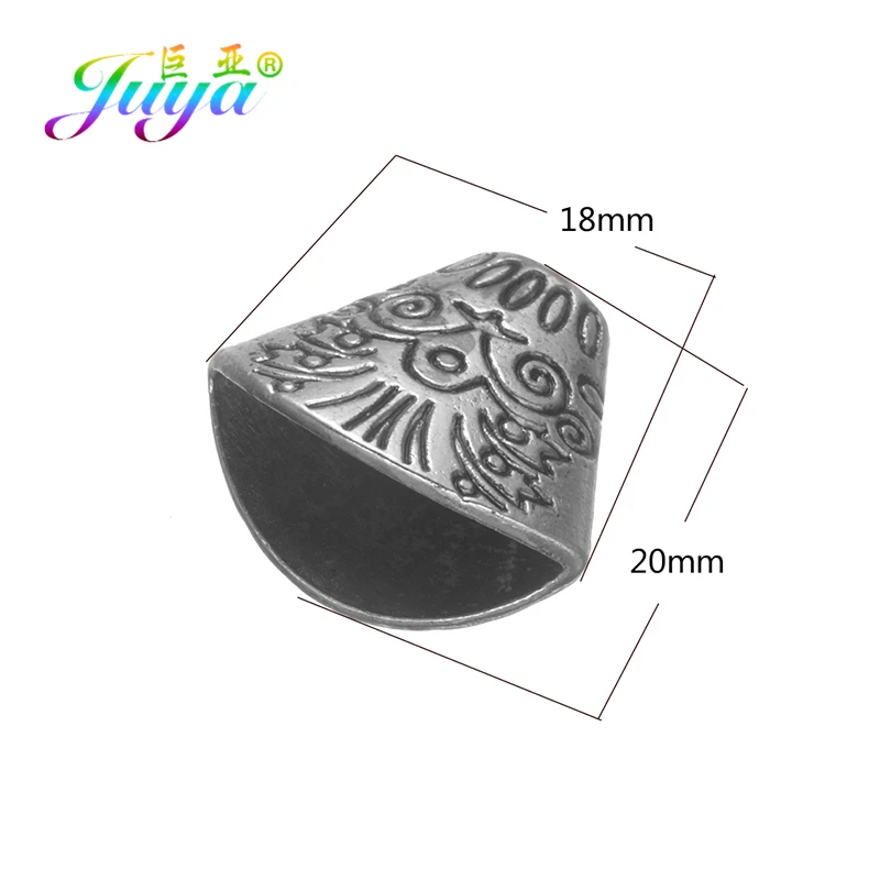 Juya 10pcs/lot DIY Antique Silver Color Bead Caps Accessories For Handmade Brushes Tassels Jewelry Making Supplies