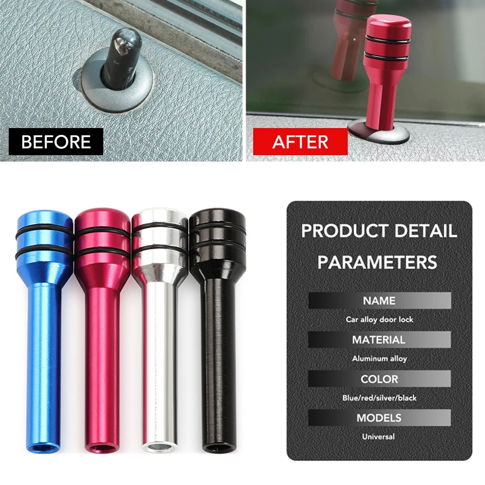 2X Car Alloy Door Lock Pins Lock Pin Screw Knob for Volkswagen VW Polo Golf 3 Beetle MK2 MK3 MK4 MK5 MK6 Bora CC Passat B6 B5 B7