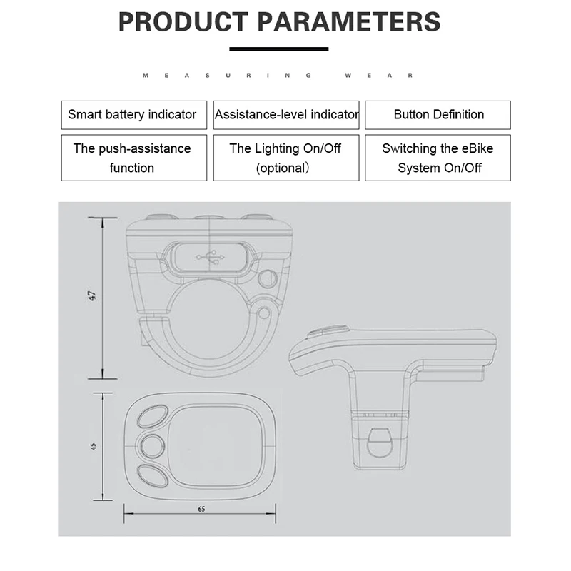 Key Disp Display Electric Bike Instrument Monitor e-Bike Speeder Replacement Parts Panel Bafang  LED  Kits KD59E KD59E-U