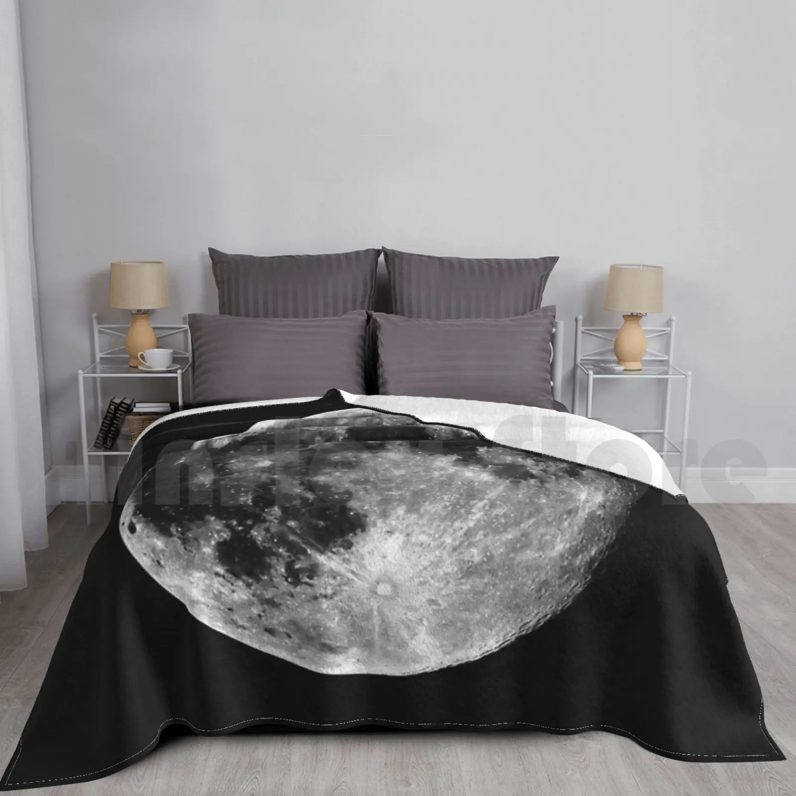 The Moon Blanket Fashion Custom Moon Lunar Planet Space Outer Space Solar System Milky Way Solar Galaxy