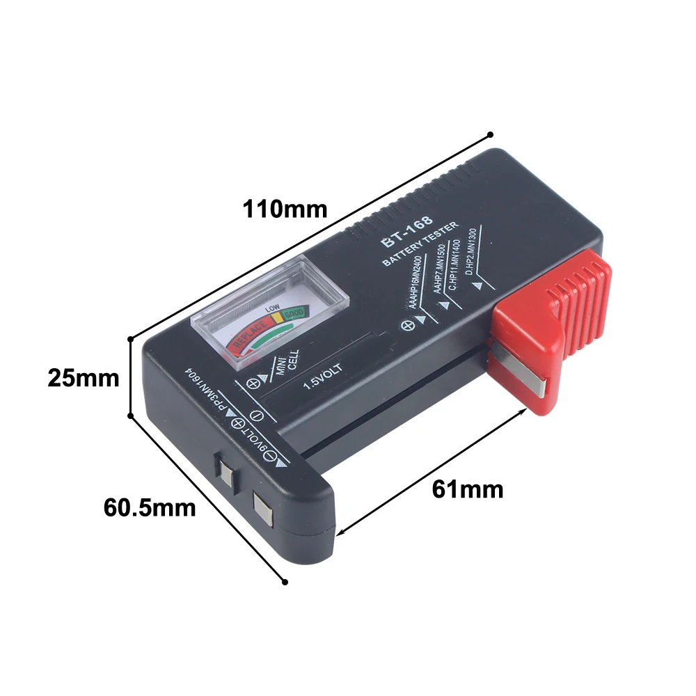 BT-168 بطاريات AA/AAA/C/D/9 فولت/1.5 فولت العالمي زر خلية بطارية اللون مشفرة متر تشير فولت اختبار مدقق BT168 الطاقة