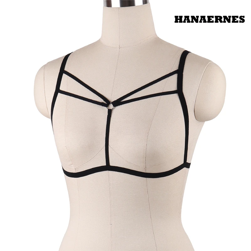 Goedkoopste Body Cage Bondage Harnas Vrouwen Sexy Bdsm Lingerie Zwart Harnas Riem Gothic Crop Tops Kooi Bralette Fetish Harnes