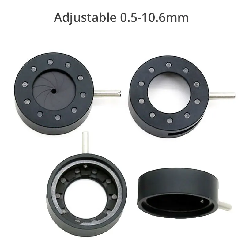 Manual Zoom Adjustable Mechanical Iris Diaphragm Aperture for Microscope and Camera Adapter