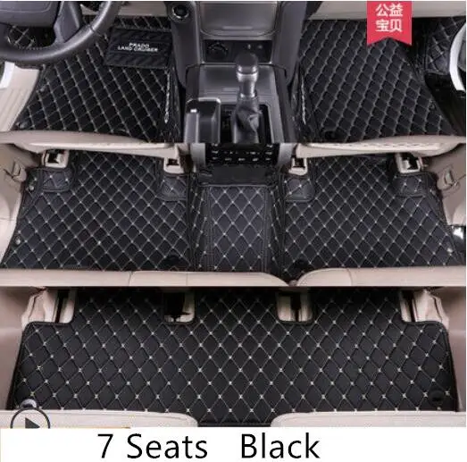 Floor Mat For TOYOTA LAND CRUISER PRADO 150 FJ150 5 7 Seats 2010-2021 Foot Carpets Step Mats High Quality Embroidery Leather