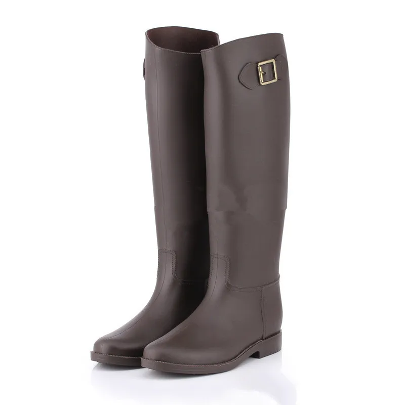 Rain Boots Women Pvc Waterproof Water Shoes Tall Rain Boots Female Rubber Toe Rainboots  C551