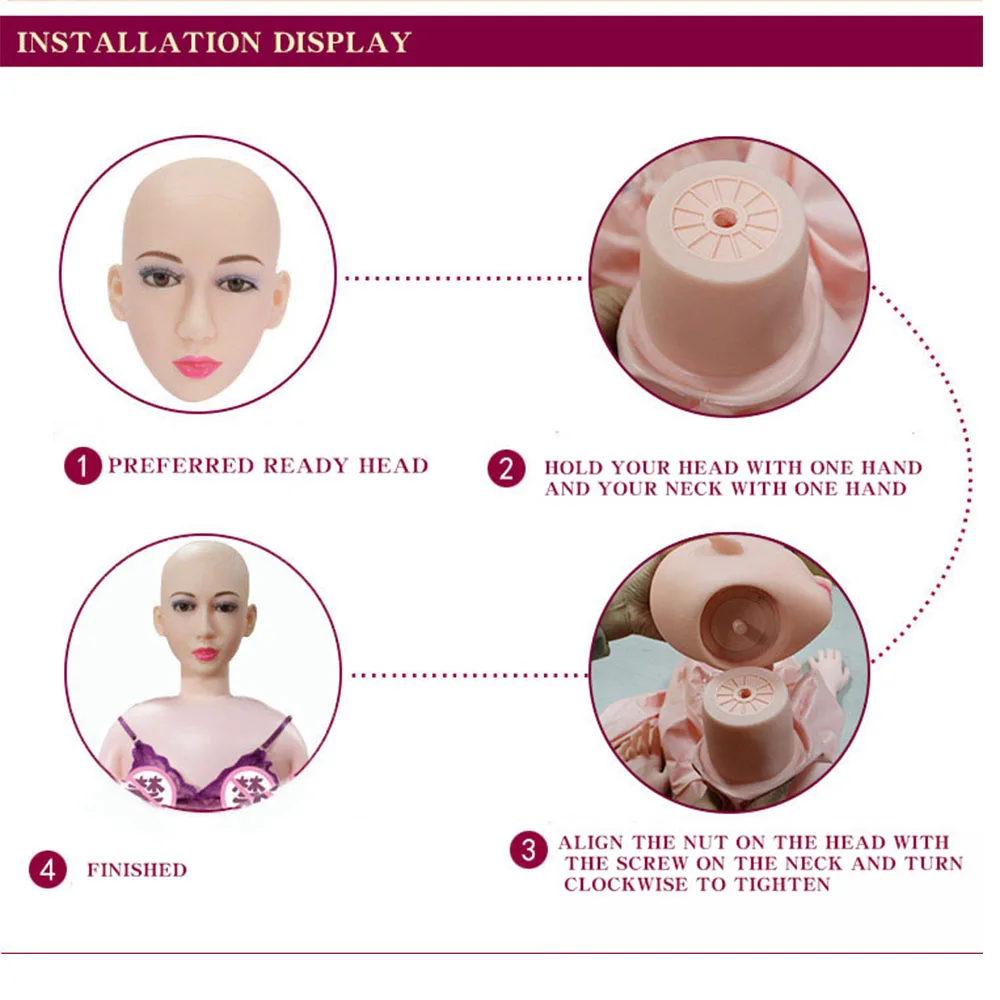 Sex Dolll Adult Inflatable Change Head Sexdoll Full Body Silicone Big Ass Vaginal Pussy Realistic Sex Toys For Male Robot Real