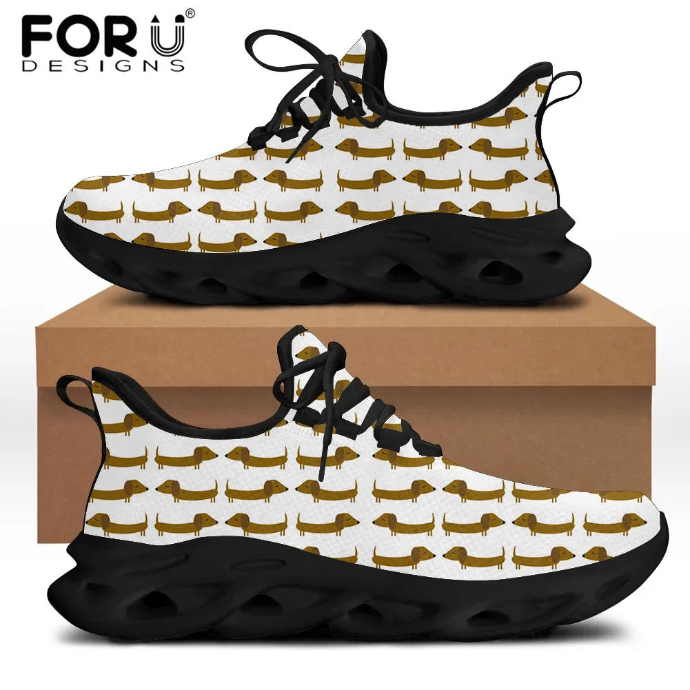 

FORUDESIGNS Brand Designer Men's Casual Shoes Cute Dachshund Dog Pattern Durable Shoes Breathable Flats Sneakers for Teen Boys