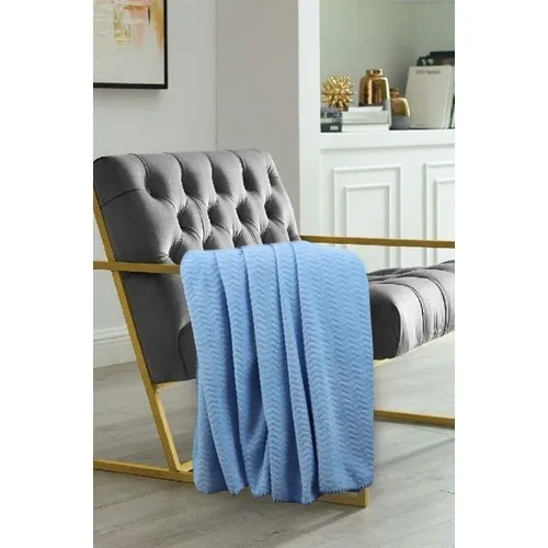 Ephemeris Soft Single Sofa Blanket-Line Blue