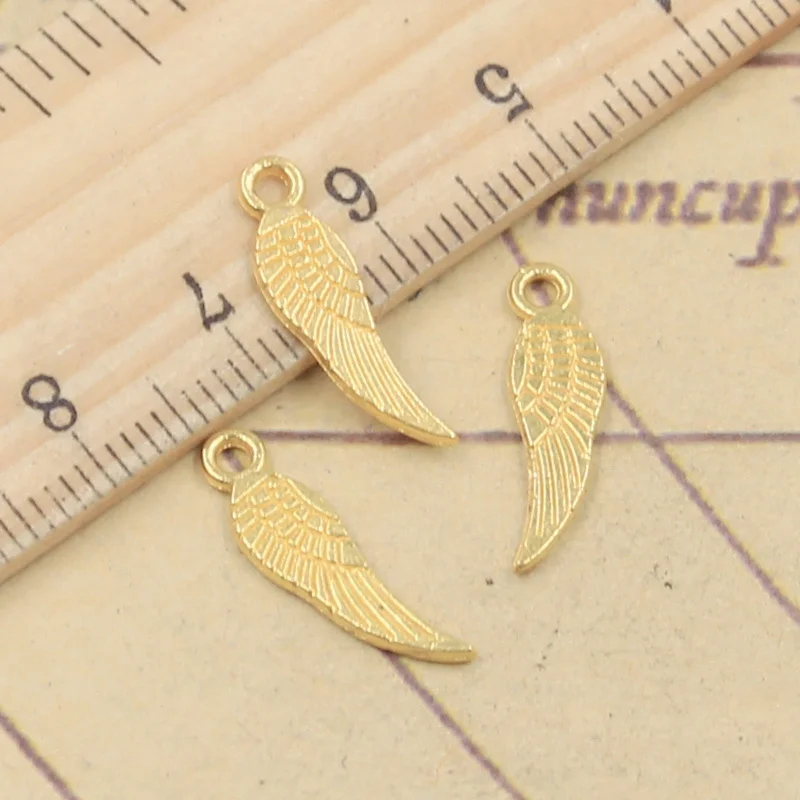 30pcs Charms Angel Wings 19x5mm Tibetan Bronze Silver Color Pendants Antique Jewelry Making DIY Handmade Craft