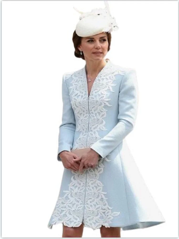 Elegante vestido Kate Wellington, Azul Céu Claro, Mãe dos vestidos de noiva para casamentos, Roupa personalizada, Vestido de festa de casamento, 2024