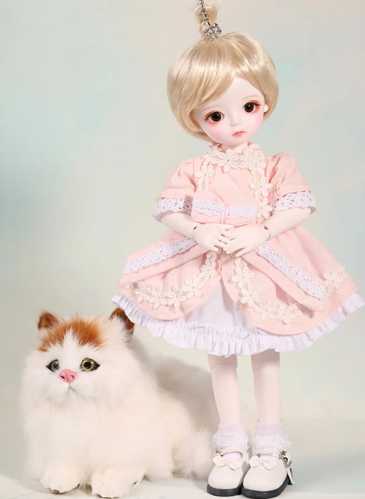 1/6 scale BJD doll cute kid girl BJD/SD Resin figure doll DIY Model Toy gift.full set with Clothes,shoes,wig A0125Cream YOSD