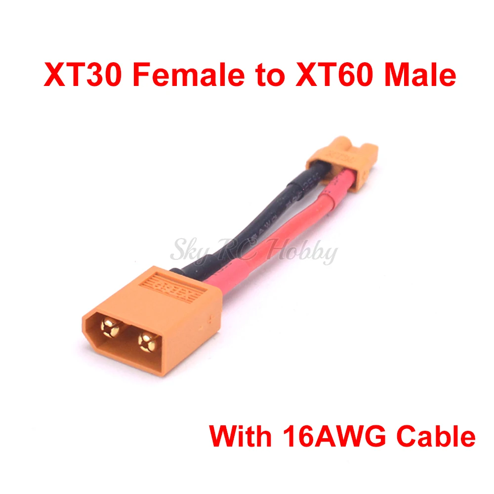 XT60 Male / Female Connector To XT30 / XT90 Plug Converter Adapter / 14AWG Cable Wire for RC Lipo Battery ESC Motor Drone