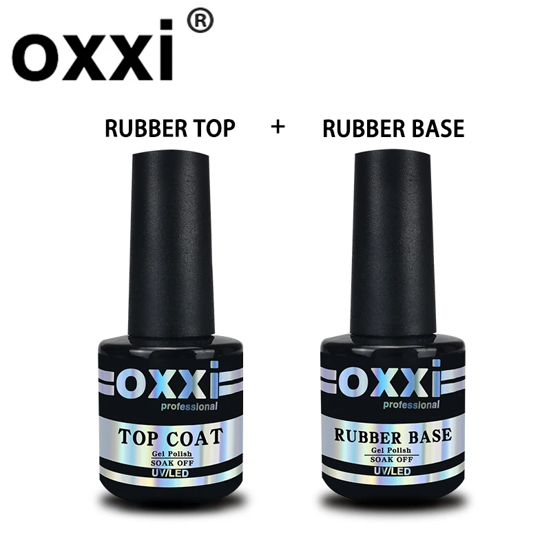 

OXXI New 8ml Nail Rubber Base Coat and Top Coat Gel Varnish Primer For Nails Semi Permanant UV Gel Polish Nail Art Design Gellak