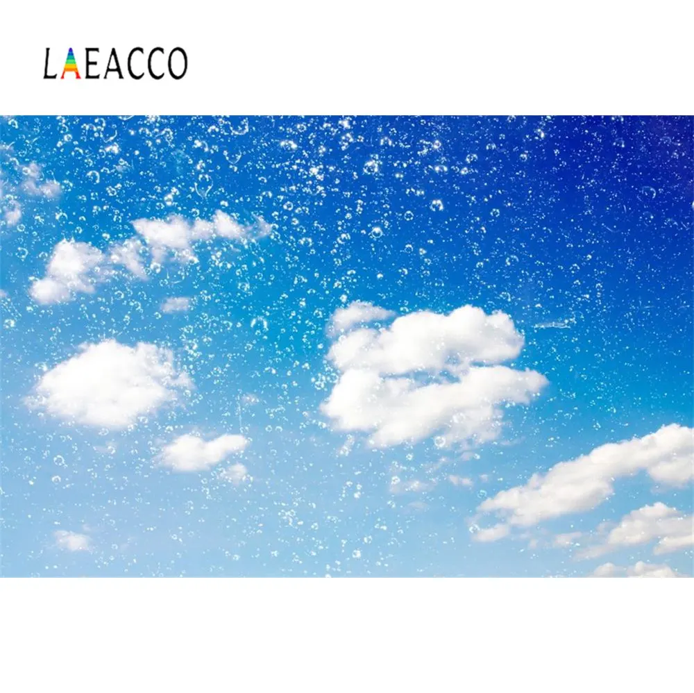 Laeacco Blue Sky Cloudy Party Wallpaper Home Decor Baby Natural Scenic Photography Backgrounds Photo Backdrops For Photo Studio