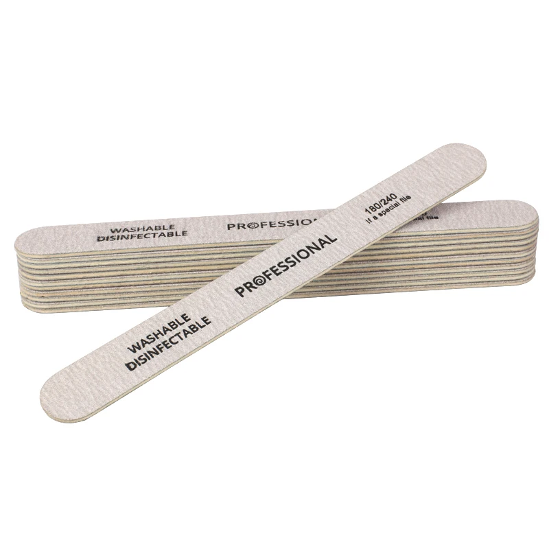 100pcs Wooden Nail File Professional Nail Art Sanding Buffer Files 180/240  Double Side For Salon Manicure Pedicure UV Gel Tips