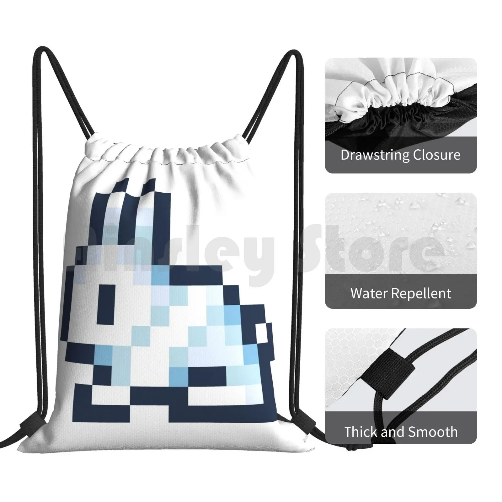 Terraria Rabbit Backpack Drawstring Bags Gym Bag Waterproof Pixel Terraria Rabbit Game