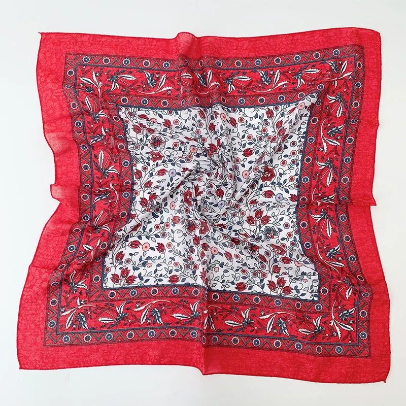 70*70cm Russian Style Women Square Scarf Female Cotton Print Scarves Ethnic Shawls Women\'s Handkerchief Bandana Hair Wraps