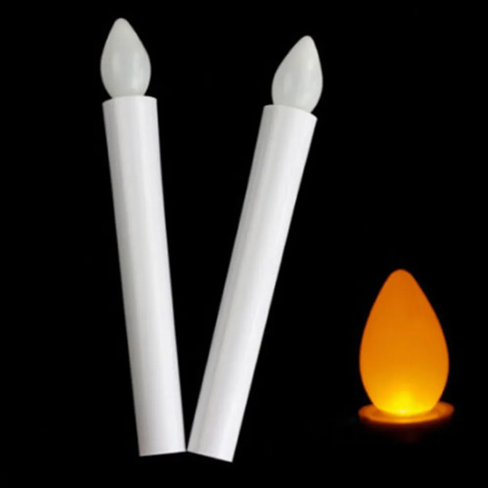 LED Flameless Taper Candle Lights Battery Powered Long Candles Light Electronic Tealight Lamps For Home Wedding Party Decor