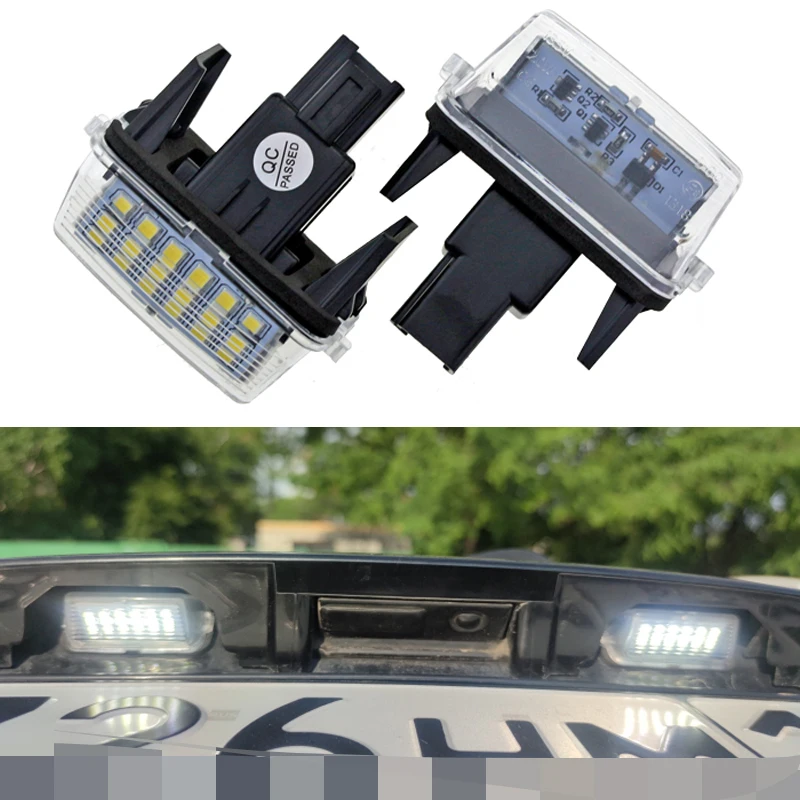 2pcs Car License Plate Number Lights No Error LED White Lamps For Toyota Camry Corolla 50 Yaris Prius C For Peugeot Citroen