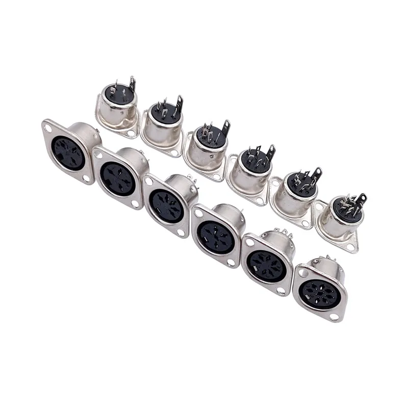 5Pcs Computer Keyboard Plug 3P 4P 5P 6P 7P 8P DIN S Terminal Connector Female Socket Mount adapter SOLDER MIDI cable connector