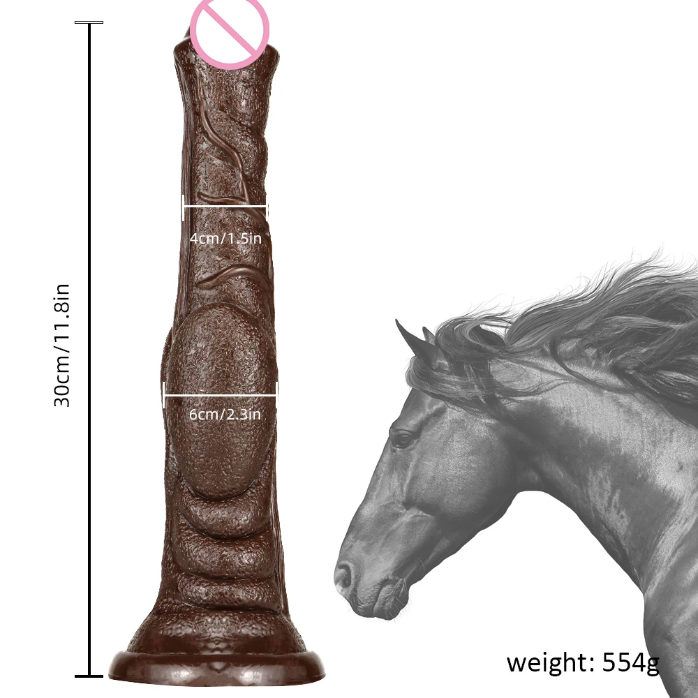 Animal Horse Dildos 30cm Long Realistic Penis Soft PVC Big Dick with Suction Cup Dildo Cock Anal Sex Toys for Men Women Couples