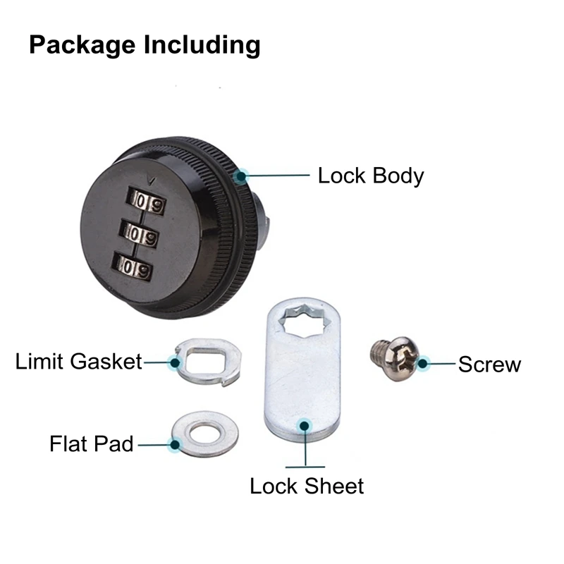3 Digits Password Smart Lock Clockwise Anti-clockwise Door Lock Digital Electronic Cabinet Door Lock Drawer Password Locker