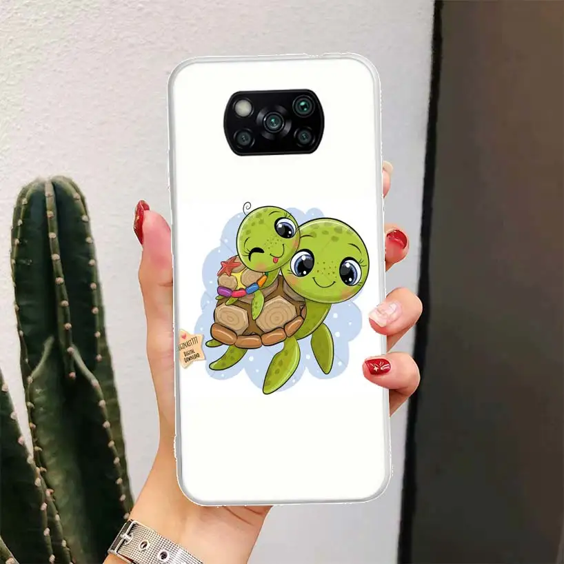 Cartoon Sea Turtle Tortoise Phone Case For Xiaomi Poco X3 Nfc M3 F3 F1 Mi Note 10 Pro 11 Lite 11i 8 9 9T 10T CC9 A3 Cover Fundas