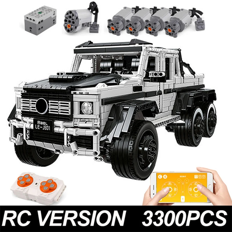 2019 Scale 1:8 Banz AMG G63 6X6 호환 MOC 빌딩 블록 벽돌 교육 완구 소년을위한 생일 Gfits