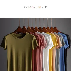 MRMT 2026 Brand New Womens T Shirt Short-sleeve Round Collar Knit Rib Pure Color Women T-shirt for Female Woman T-shirt Tops Tee