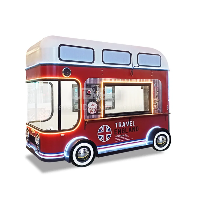 음식 카트 모바일 핫도그 아이스크림 카트 거리 빈티지 음식 자동차 전기 식품 트럭 전체 주방 장비 판매