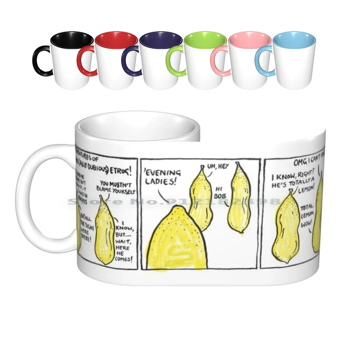 Halachically Dubious Etrog! Ceramic Mugs Coffee Cups Milk Tea Mug Halacha Gemara Lemon Etrog Kosher Sukkot Succot Funny Humour